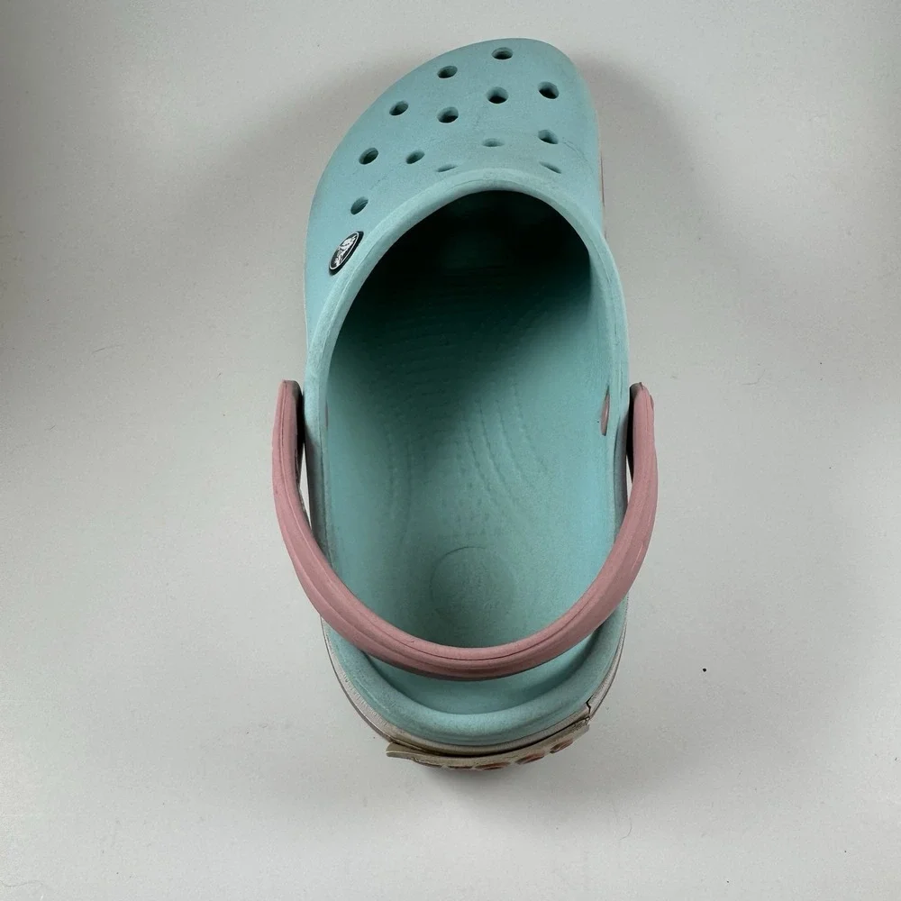 Crocs Crocband Ice Blue Pink White Womens 6 Men's 4 Pre Owned